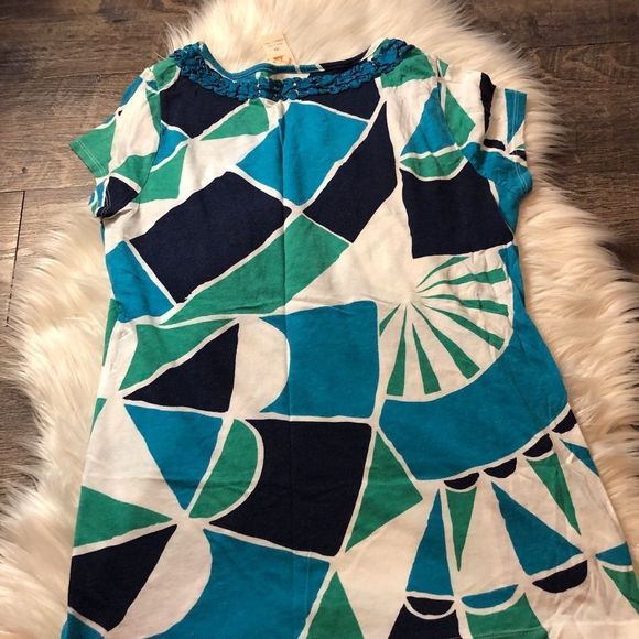 Anthropologie Mirror Blue Short Sleeve Top - Picture 5 of 5